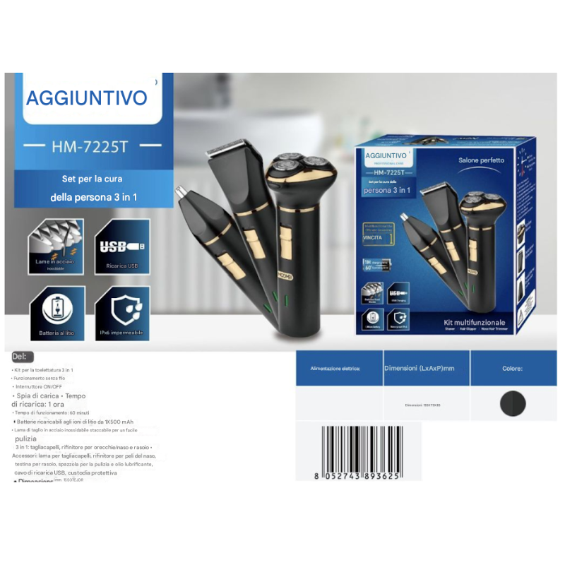 Set Rasoio 3in1 HM-7225T