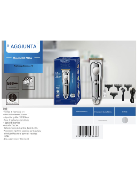 Tagliacapelli Ricaricabile HM-7220A