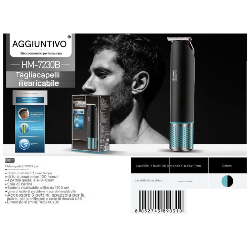 Tagliacapelli Ricaricabile HM-7230B