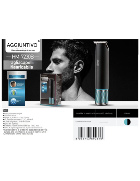 Tagliacapelli Ricaricabile HM-7230B