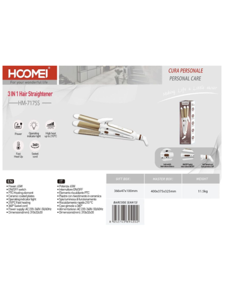 Piastra per Capelli 65W 3in1 HM-7175S