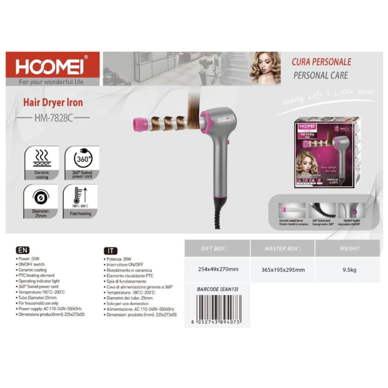 Ferro arricciacapelli 30W HM-7828C