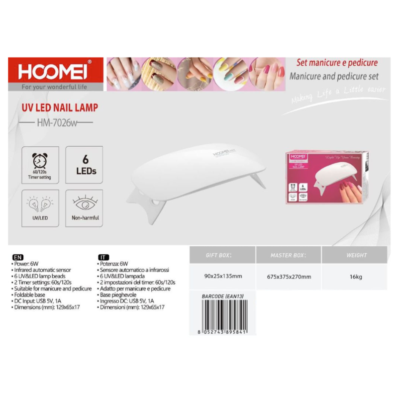 Lampada per Unghie 6W HM-7026W