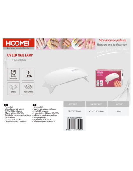 Lampada per Unghie 6W HM-7026W