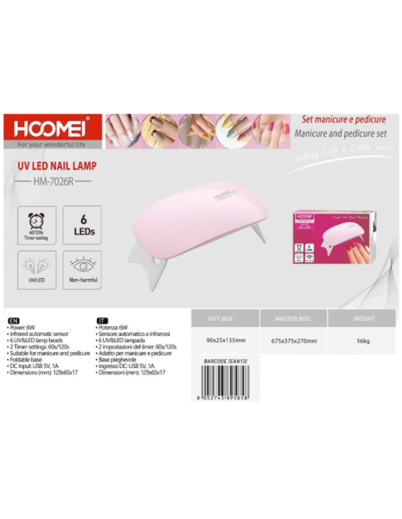 Lampada per unghie 6W HM-7026R
