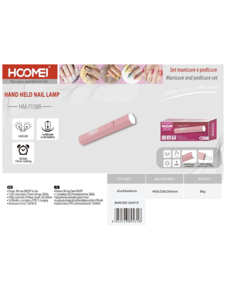 Mini lampada per Unghie 1 LED HM-7158R