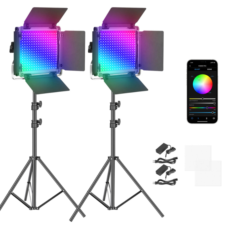 NEEWER Kit Luce Video LED RGB660 PRO da 2 Pezzi