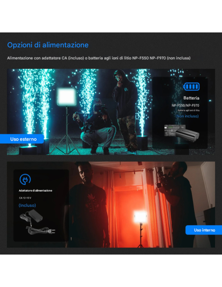 NEEWER Kit Luce Video LED RGB660 PRO da 2 Pezzi