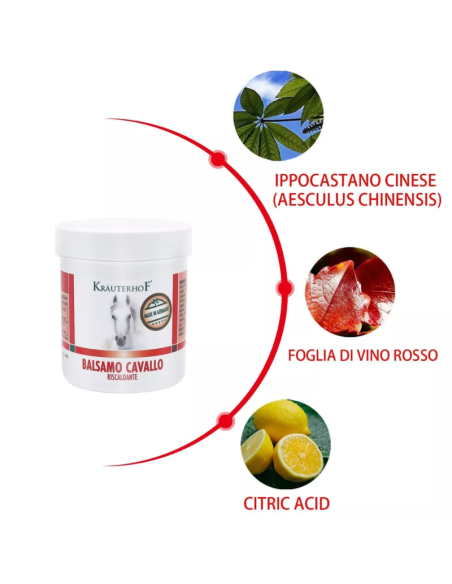 Kräuterhof Balsamo di Cavallo, riscaldante, extra forte, gel massaggiante, 100ML