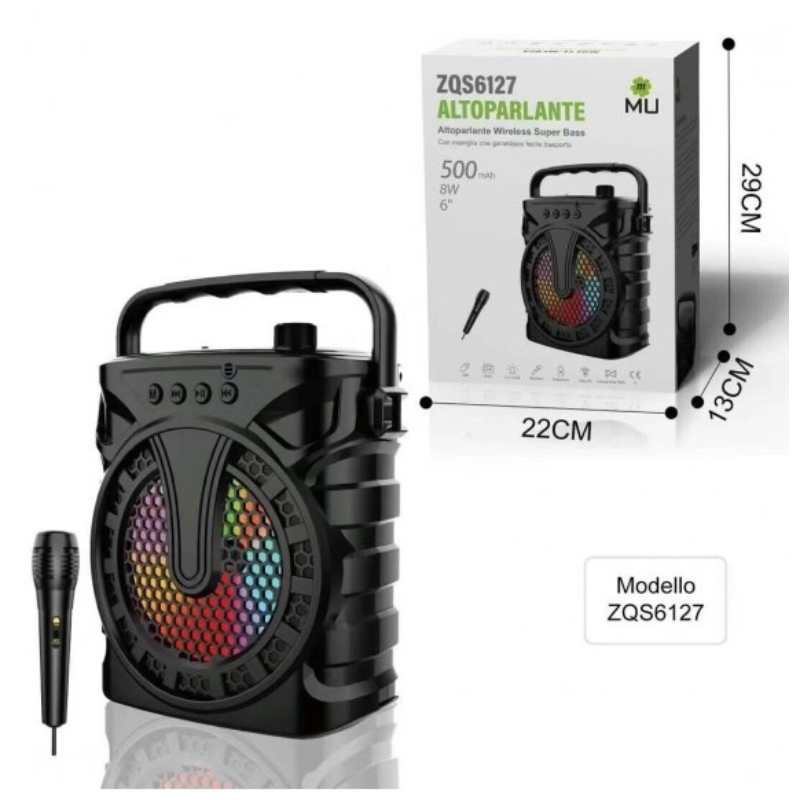 MU ZQS6127 BT USB AX Cassa karaoke Bluetooth DJ...