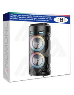 Altoparlante per feste Bluetooth portatile da 30 W Woofer...