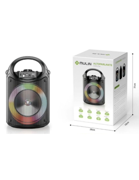 ZQS-6122 Altoparlante portatile multifunzionale con Bluetooth ad alta potenza con luci RGB karaoke wireless