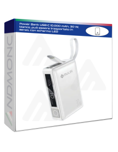 Power Bank USB-C 10.000 mAh, 30 W, bianco, può essere...