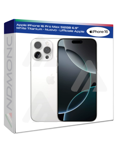 Apple iPhone 16 Pro Max 512GB 6.9" White Titanium - Nuovo - Ufficiale Apple
