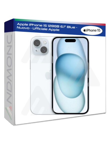 Apple iPhone 15 128GB 6.1" Blue - Nuovo - Ufficiale Apple