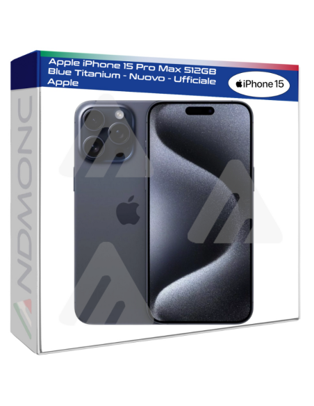 Apple iPhone 15 Pro Max 512GB Blue Titanium - Nuovo - Ufficiale Apple