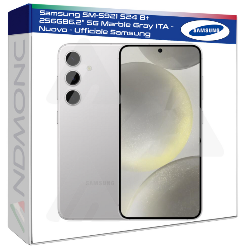 Samsung SM-S921 S24 8+256GB 6.2" 5G Marble Gray ITA - Nuovo - Ufficiale Samsung