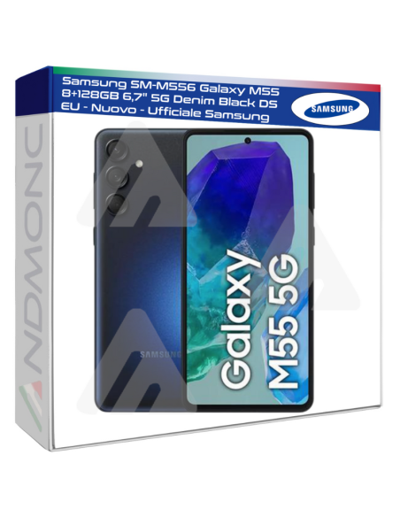 Samsung SM-M556 Galaxy M55 8+128GB 6,7" 5G Denim Black DS EU - Nuovo - Ufficiale Samsung