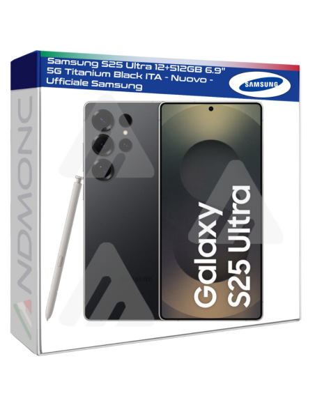 Samsung S25 Ultra 12+512GB 6.9" 5G Titanium Black ITA - Nuovo - Ufficiale Samsung