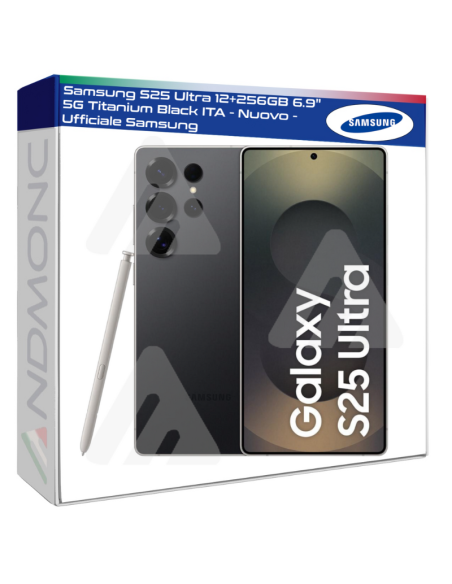 Samsung S25 Ultra 12+256GB 6.9" 5G Titanium Black ITA - Nuovo - Ufficiale Samsung