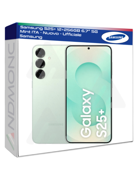 Samsung S25+ 12+256GB 6.7" 5G Mint ITA - Nuovo - Ufficiale Samsung