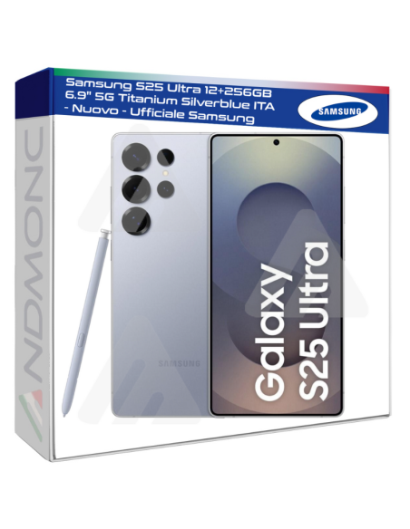 Samsung S25 Ultra 12+256GB 6.9" 5G Titanium Silverblue ITA - Nuovo - Ufficiale Samsung