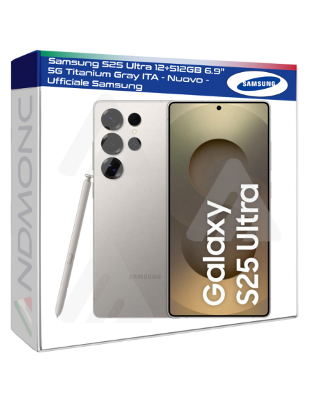 Samsung S25 Ultra 12+512GB 6.9" 5G Titanium Gray ITA - Nuovo - Ufficiale Samsung
