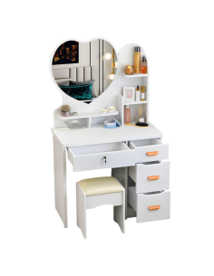 Toeletta Postazione trucco con sgabello, in legno,... 2