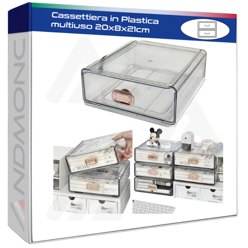 Cassettiera in Plastica multiuso 20x8x21cm