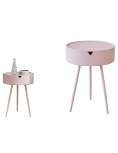 Comodino in Plastica Rosa, con piedi in Metallo 55x40x40cm 2