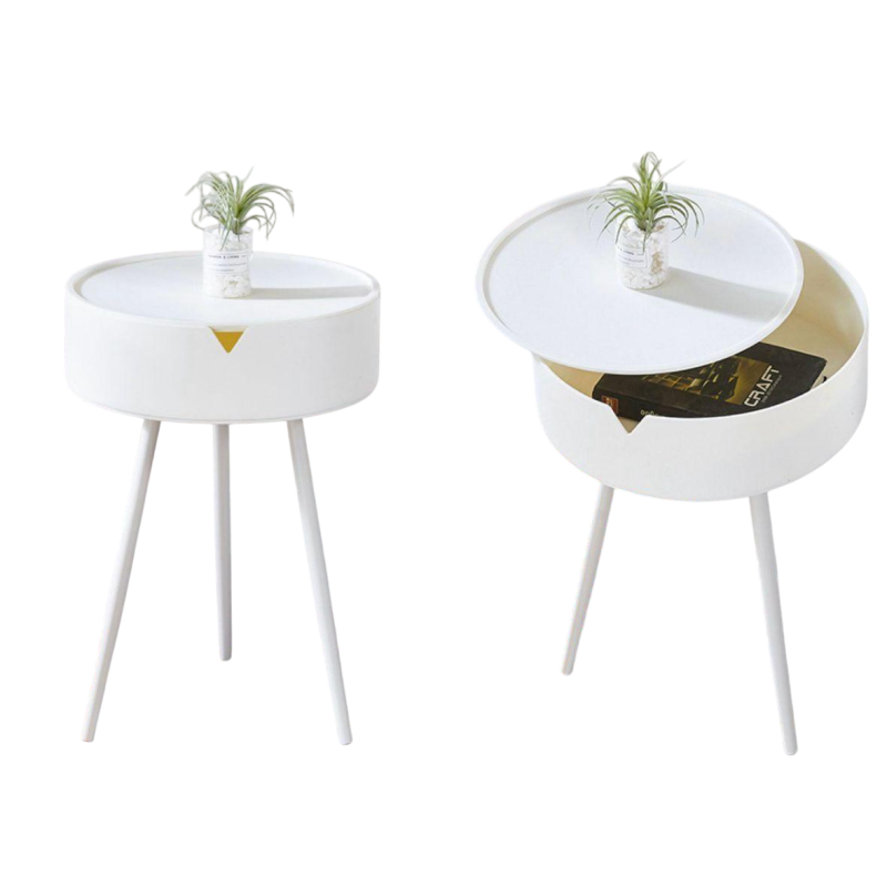 Comodino in Plastica Bianco, con piedi in...