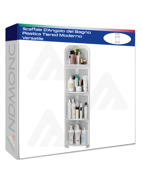 Scaffale D'Angolo del Bagno Plastica Tiered Moderno Versatile