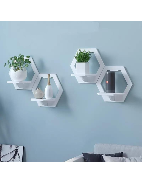 4x Mensola da muro Bianca