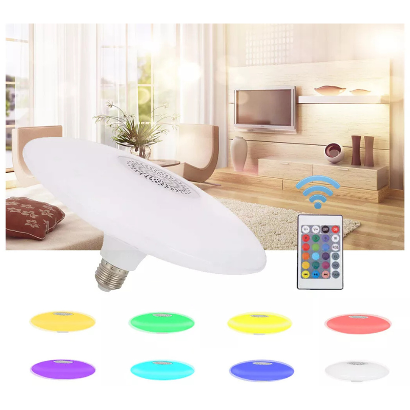 Lampadina Led Bluetooth UFO 48W Luce Bianca RGB...