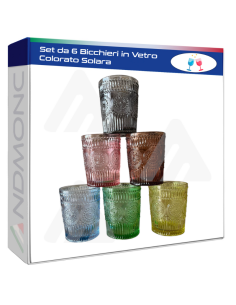Set da 6 Bicchieri in Vetro Colorato Solara