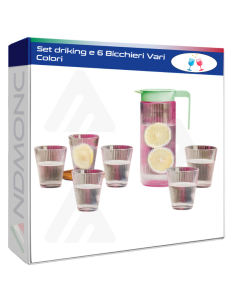 Set Drinking e 6 Bicchieri Vari Colori