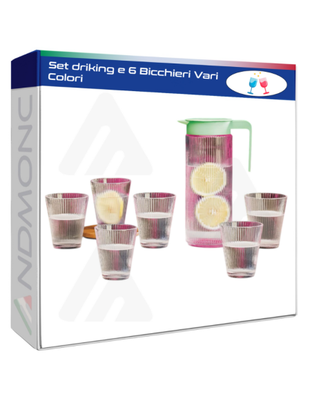 Set Drinking e 6 Bicchieri Vari Colori