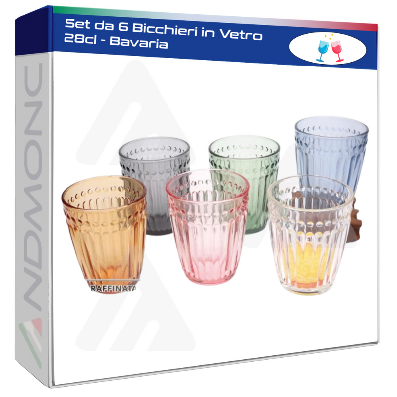 Set da 6 Bicchieri in Vetro 28cl - Bavaria