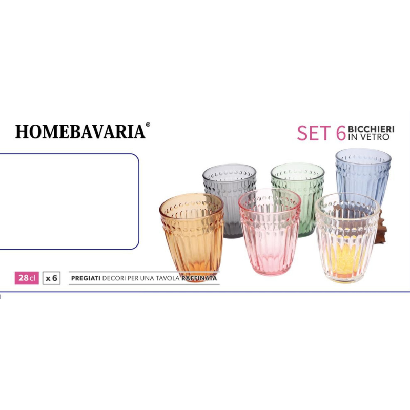 Set da 6 Bicchieri in Vetro 28cl - Bavaria