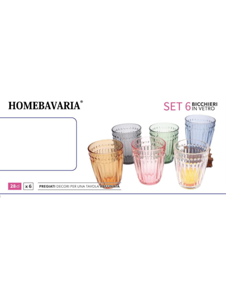 Set da 6 Bicchieri in Vetro 28cl - Bavaria