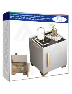 Comodino Intelligente con Cassaforte Nascosta, Tavolino...