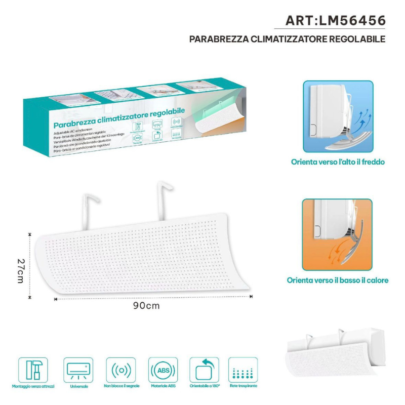 Parabrezza Climatizzatore regolabile 90x27cm