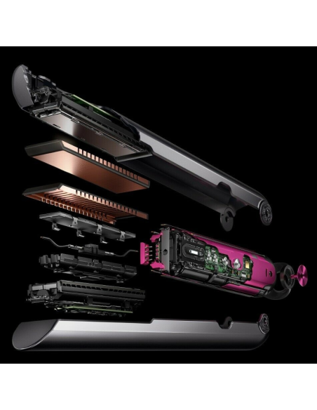 Dyson Piastra Capelli Senza Filo Corrale Nero-nichelfucsia
