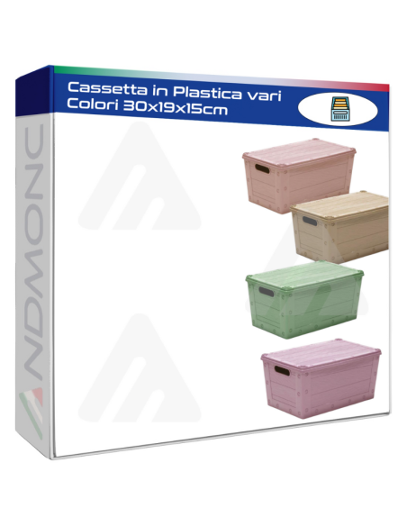 Cassetta in Plastica, cassettiera vari Colori 30x19x15cm