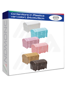 Contenitore in Plastica vari colori, 24x14x15cm