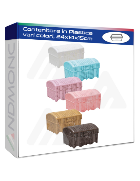 Contenitore in Plastica vari colori, 24x14x15cm