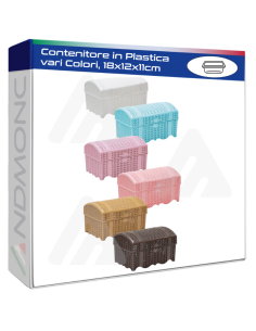 Contenitore in Plastica vari Colori, 18x12x11cm