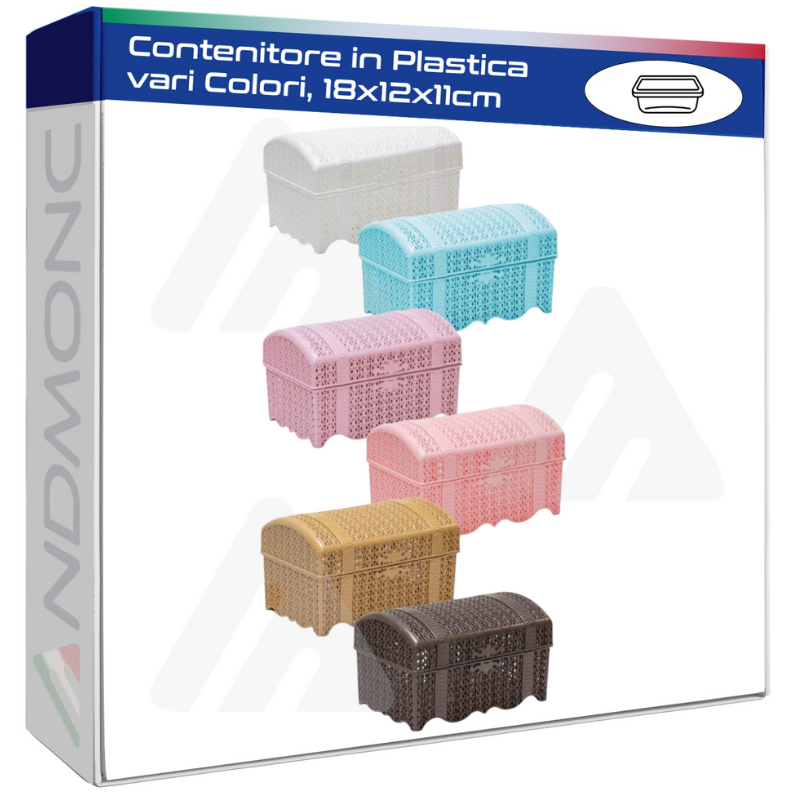 Contenitore in Plastica vari Colori, 18x12x11cm
