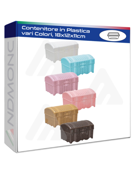 Contenitore in Plastica vari Colori, 18x12x11cm