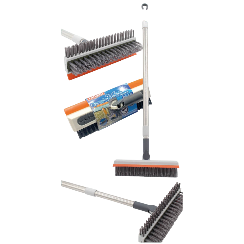 Spazzolone multiuso con manico in acciaio,...